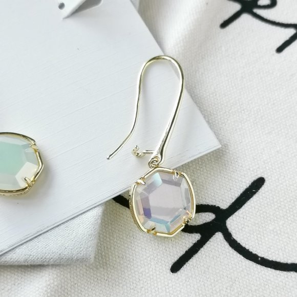 Kendra Scott Drop Earrings - Davis Iridescent Opalite Gold - Picture 3 of 3